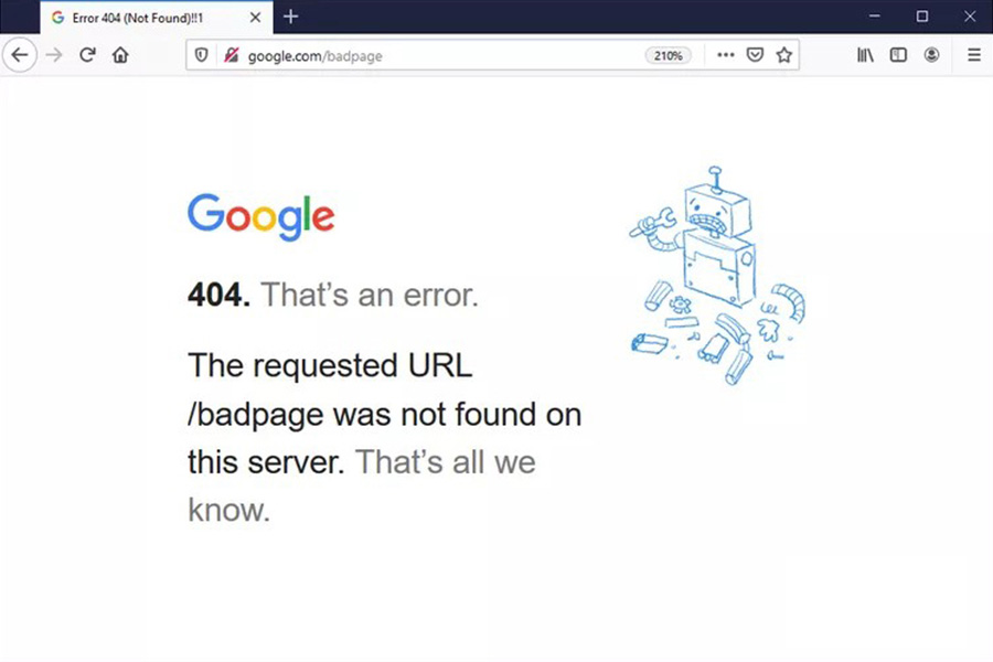 دلایل بروز خطای 404