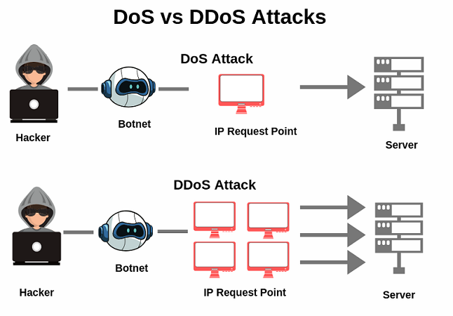 شمای حملات Dos و DDos