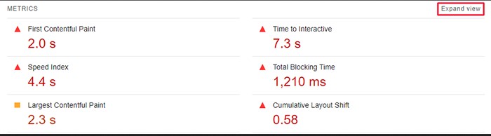 بهبود LCP با ابزار PageSpeed Insights