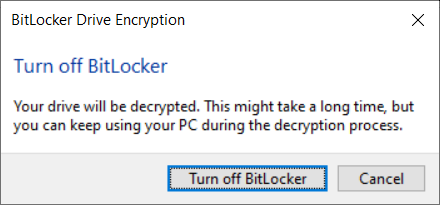 turn off bitlocker