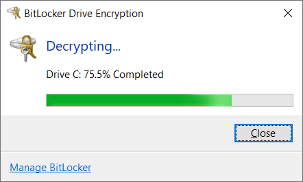 turn off bitlocker