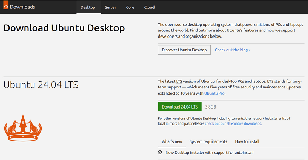 یک ورژن از اوبونتو را دانلود کنید
