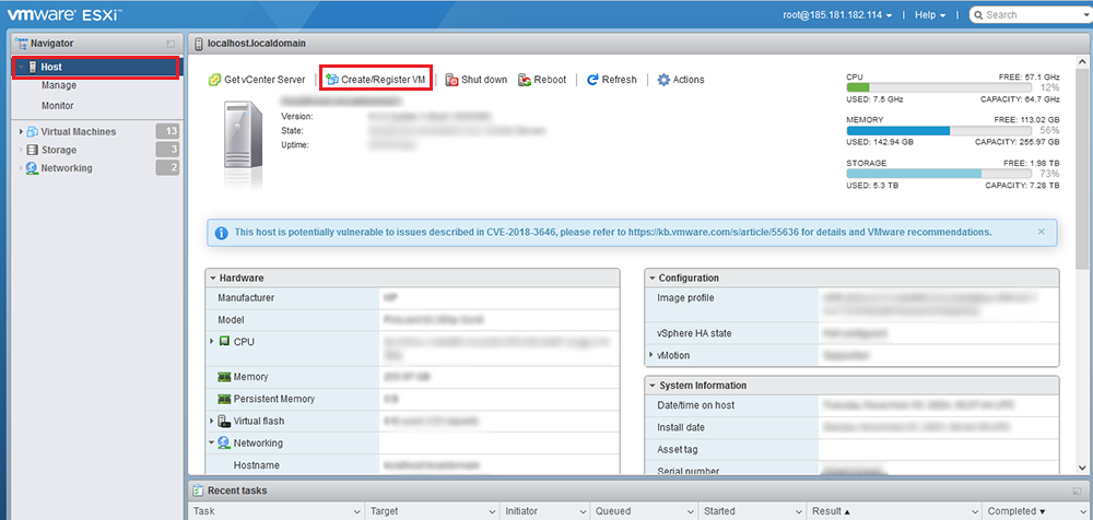 ریکاوری ماشین مجازی‌ در Esxi