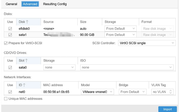 انتقال Vmware به Proxmox