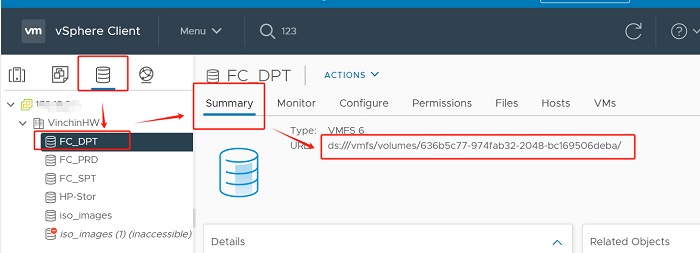 Storage > FC-DPT > Summary