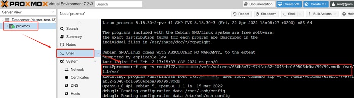 انتقال Vmware به Proxmox