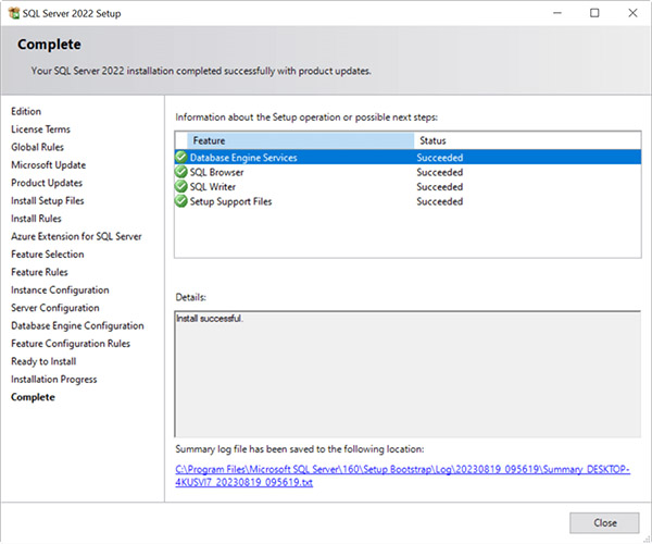 نصب SQL Server