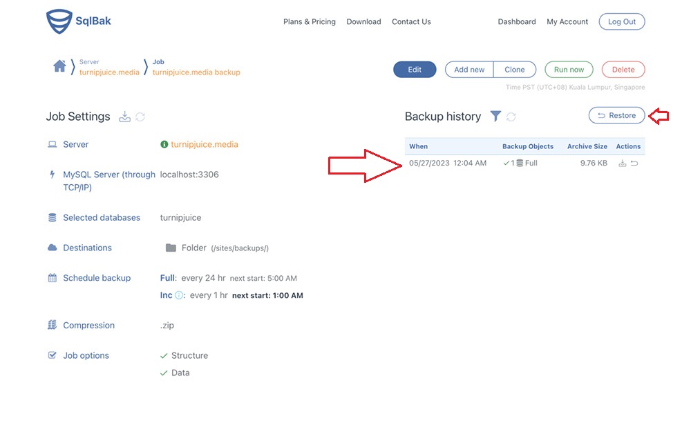 بکاپ گیری MySQL