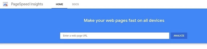 برای استفاده از PageSpeed Insights، کافی است URL صفحه وبی را که می خواهید تست کنید در قسمت جستجو وارد کنید و دکمه Analyze را بزنید